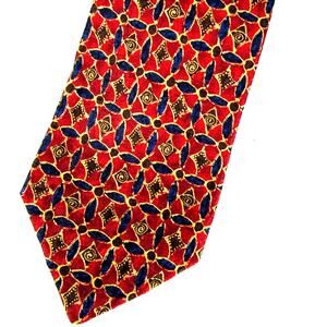 Ermenegildo Zegna Tie Necktie Exclusive Design Red Abstract Silk Classic Width
